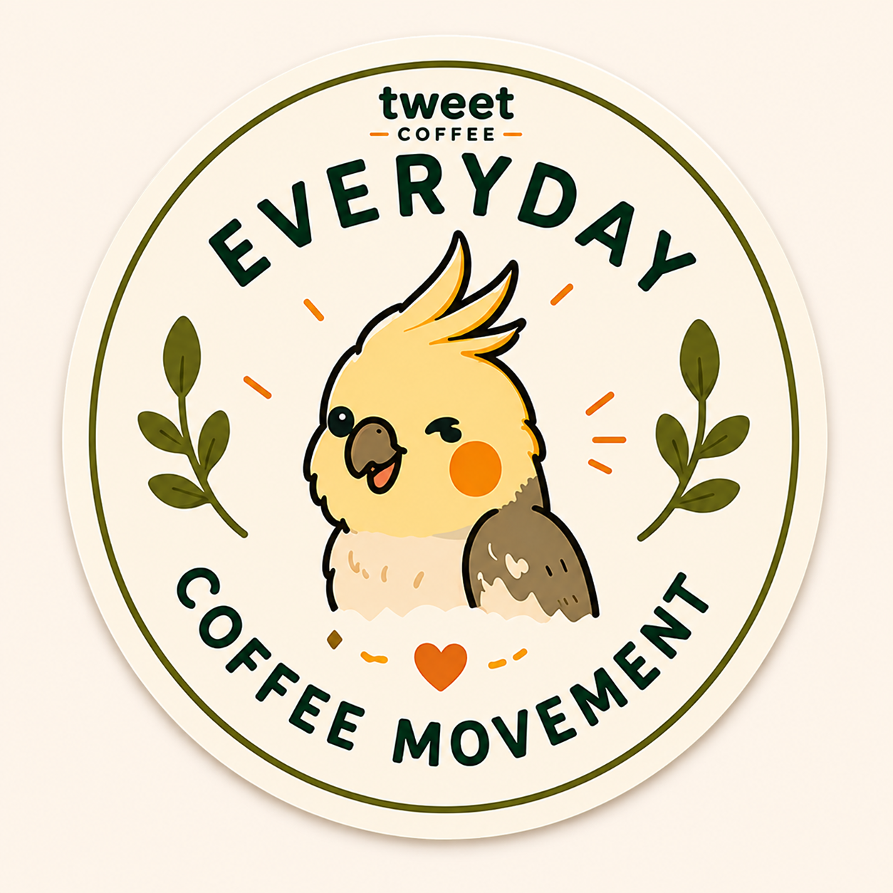 Tweet Coffee Everyday Coffee Movement sticker with bird and green text